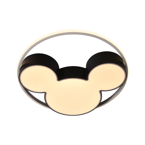 Modern Black Mickey Mouse Dimmable LED Flush Mount