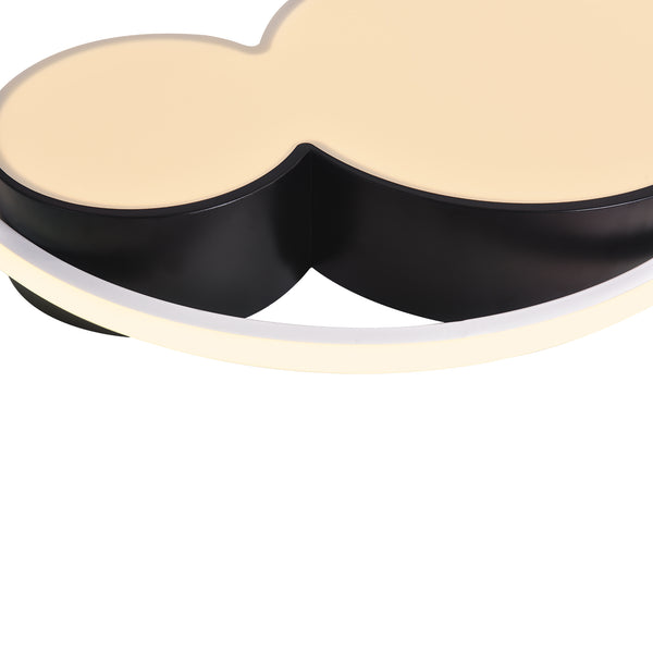 Modern Black Mickey Mouse Dimmable LED Flush Mount