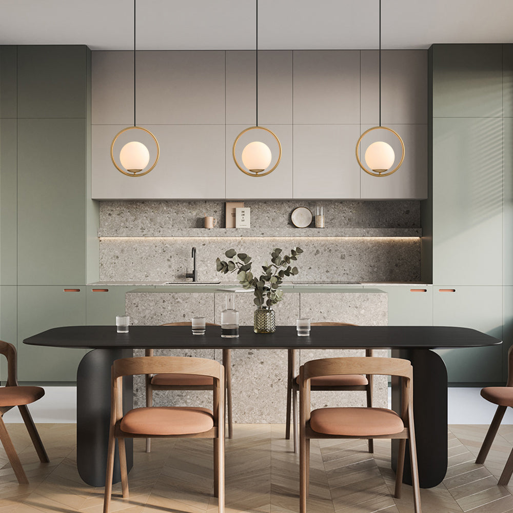 Modern Brass Hanging Globe Pendant Light | Chandelierias, Globe Pendant ...