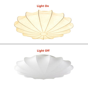 Modern Flush Mount Ceiling Light With Silk Lampshade
