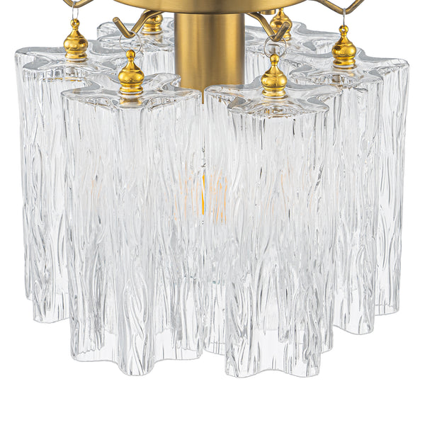 Modern Glam 1-Light Tronchi Murano Glass Stacked Semi-flush Mount