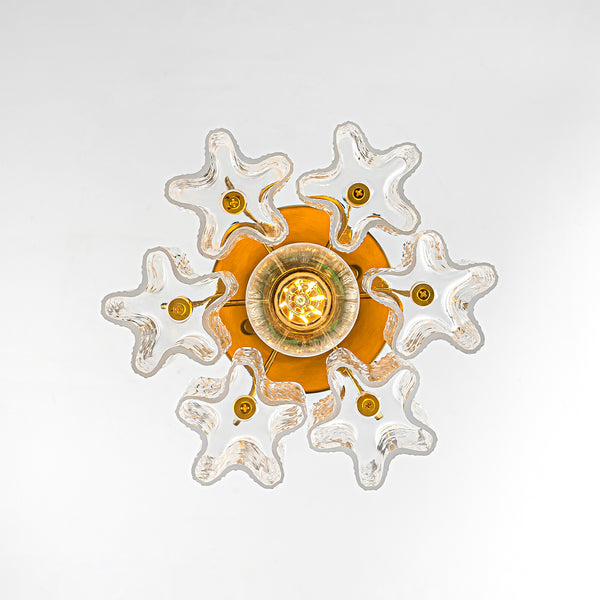 Modern Glam 1-Light Tronchi Murano Glass Stacked Semi-flush Mount