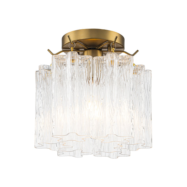 Modern Glam 1-Light Tronchi Murano Glass Stacked Semi-flush Mount