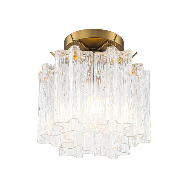 Modern Glam 1-Light Tronchi Murano Glass Stacked Semi-flush Mount