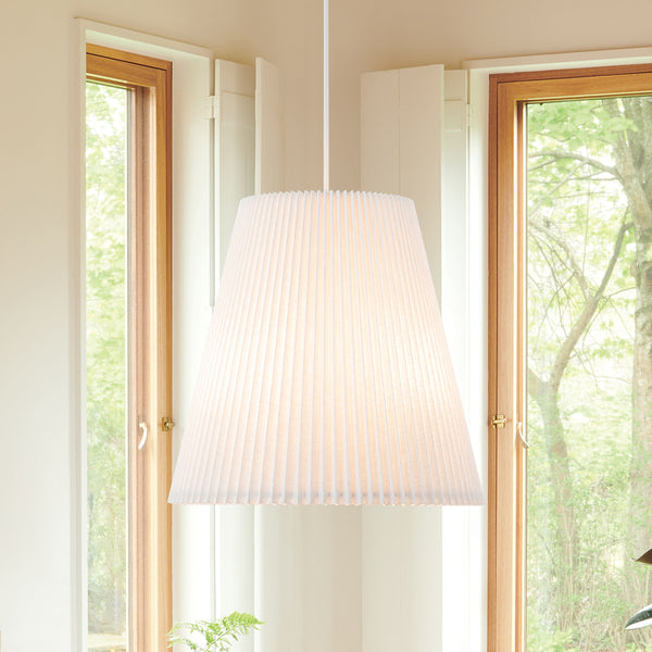 Modern Rustic 3-Light A-line Pleated Conical Drum Pendant