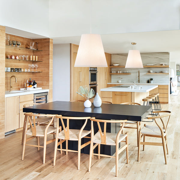 Modern Rustic 3-Light A-line Pleated Conical Drum Pendant