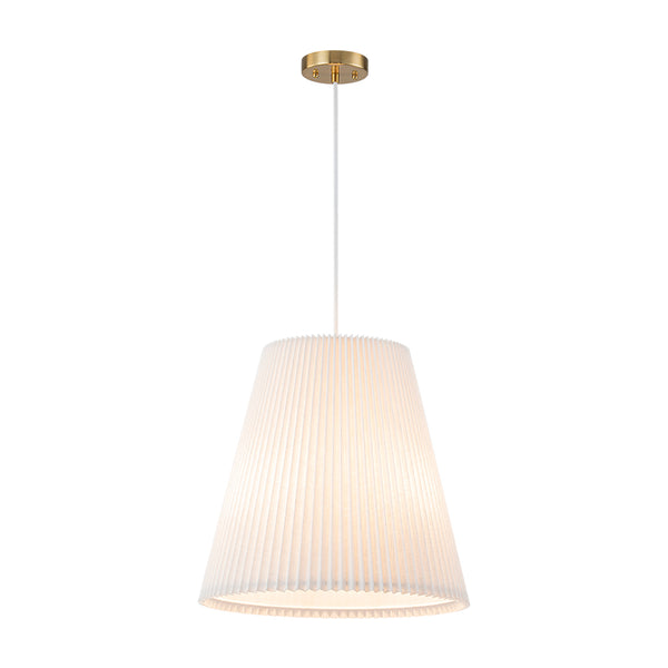 Modern Rustic 3-Light A-line Pleated Conical Drum Pendant