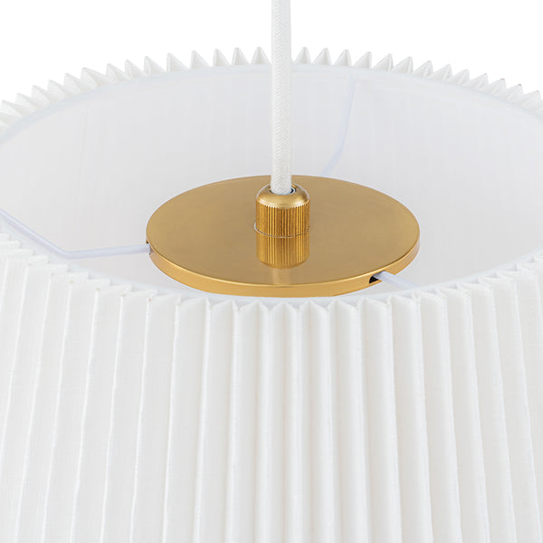 Modern Rustic 3-Light A-line Pleated Conical Drum Pendant