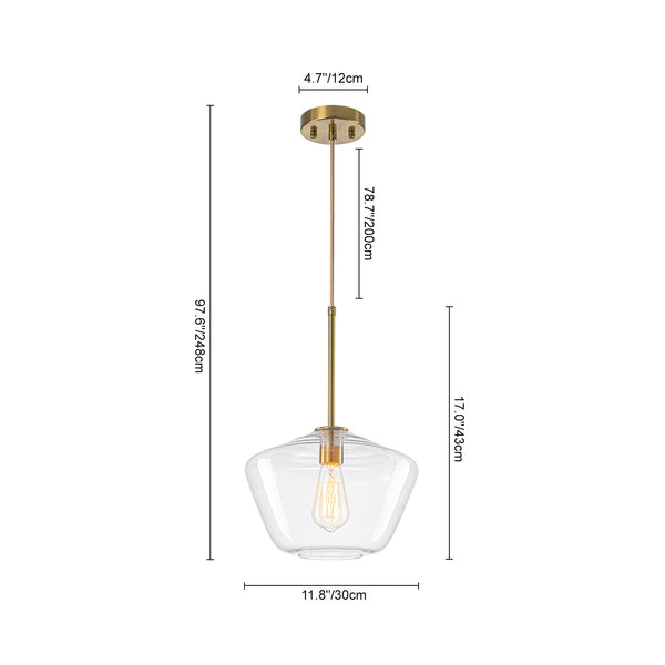 Modern 1-Light Sculptural Geo Glass Pendant