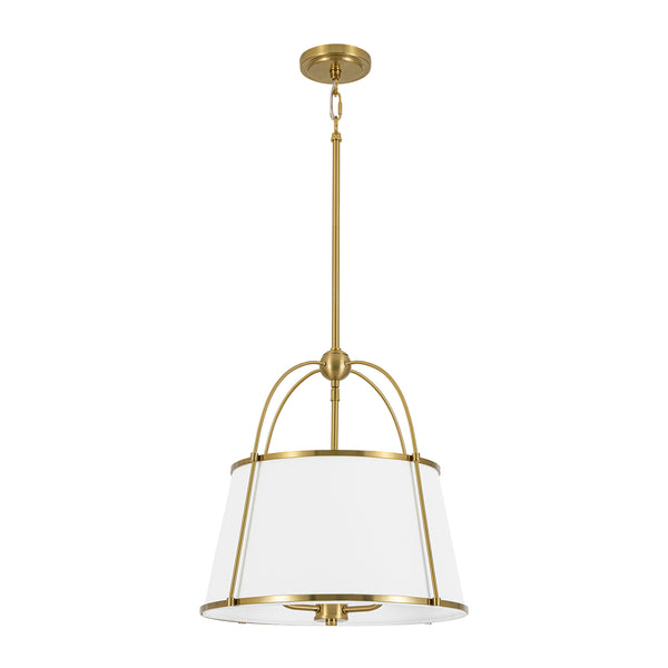 Modern Farmhouse Tapered Fabric Drum Lantern Pendant