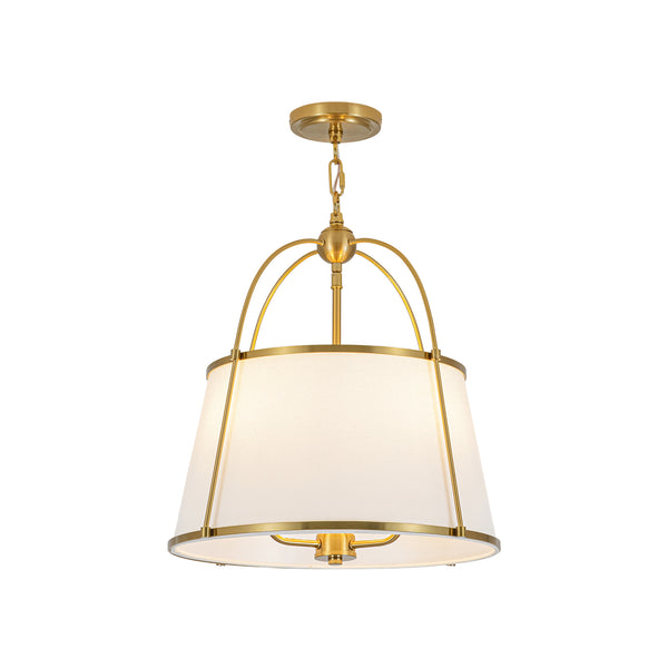 Modern Farmhouse Tapered Fabric Drum Lantern Pendant