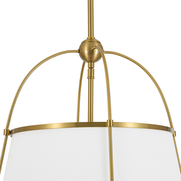 Modern Farmhouse Tapered Fabric Drum Lantern Pendant
