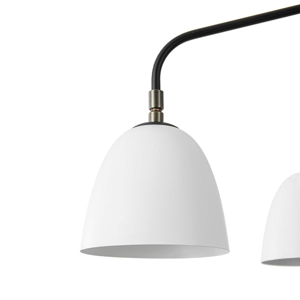 Sculptural 6-Light Metal Modern Linear Chandelier