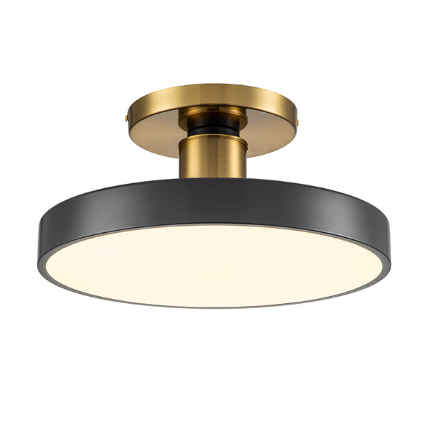 Modern Minimalist Dimmable LED Drum Semi Flush Mount