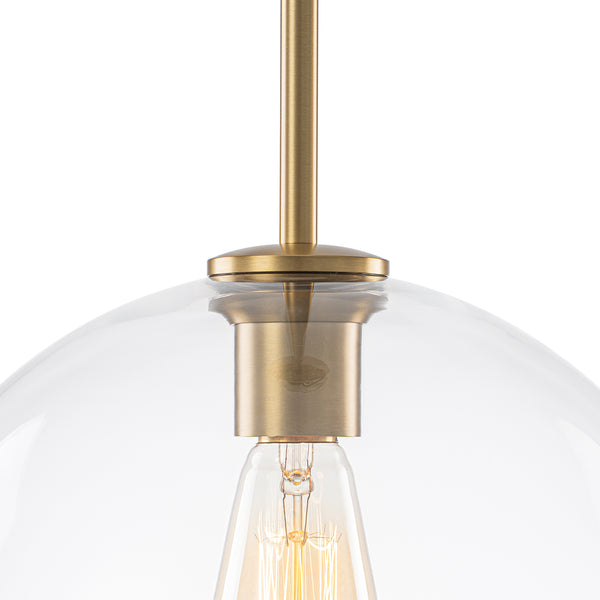 Modern 1-Light Sculptural Glass Globe Pendant
