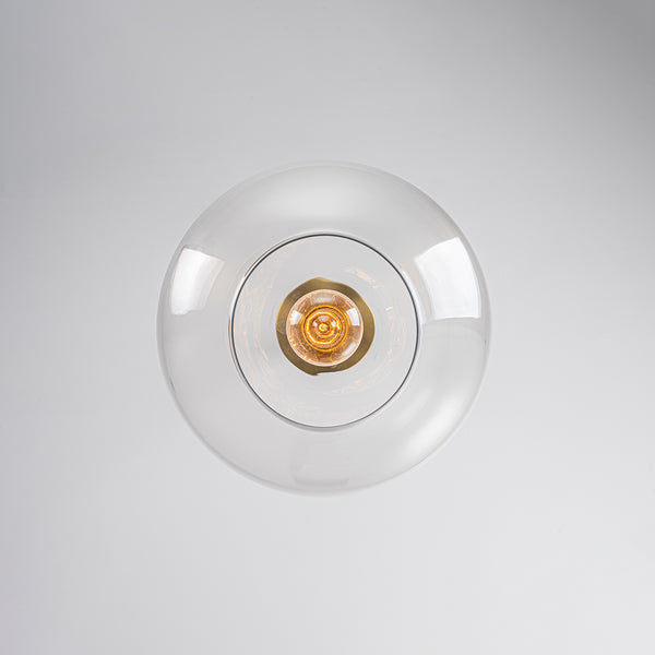 Modern 1-Light Sculptural Glass Globe Pendant