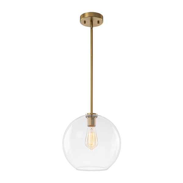Modern 1-Light Sculptural Glass Globe Pendant