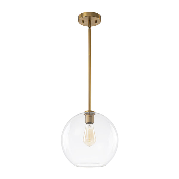 Modern 1-Light Sculptural Glass Globe Pendant