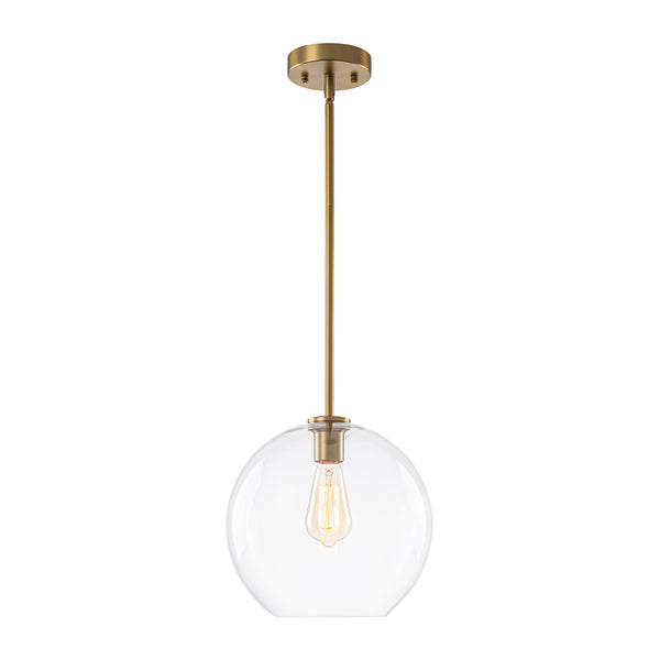 Modern 1-Light Sculptural Glass Globe Pendant
