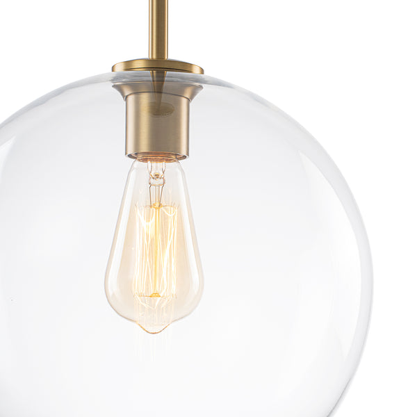 Modern 1-Light Sculptural Glass Globe Pendant
