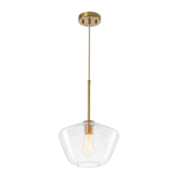 Modern 1-Light Sculptural Geo Glass Pendant