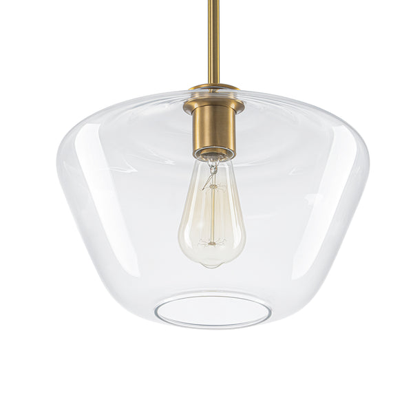 Modern 1-Light Sculptural Geo Glass Pendant