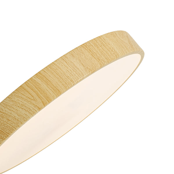 Nordic Faux Wood Grain 5CCT Dimmable LED Round Flush Mount
