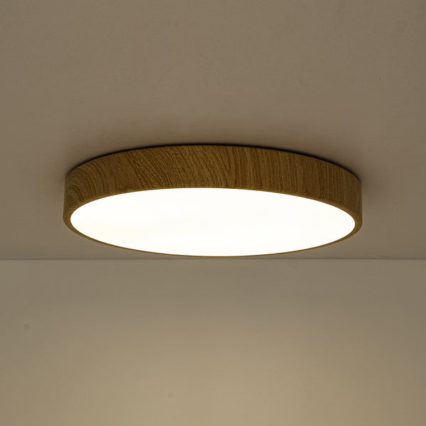 Nordic Faux Wood Grain 5CCT Dimmable LED Round Flush Mount
