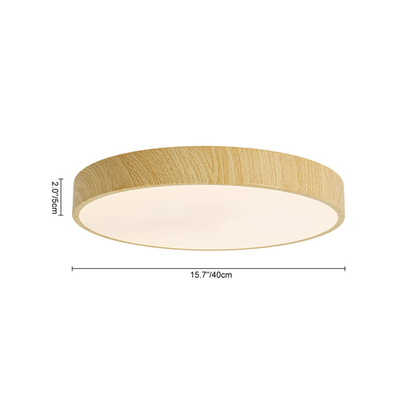 Nordic Faux Wood Grain 5CCT Dimmable LED Round Flush Mount