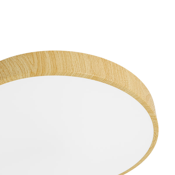 Nordic Faux Wood Grain 5CCT Dimmable LED Round Flush Mount