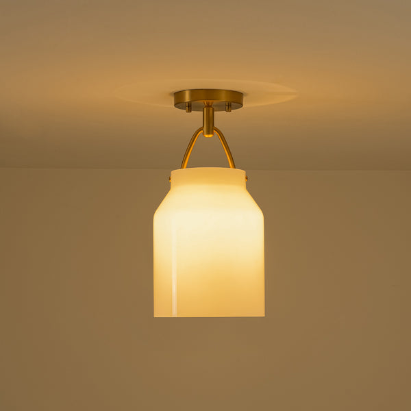 Scandinavia 1-Light Barrel Glass Hanging Kitchen Pendant