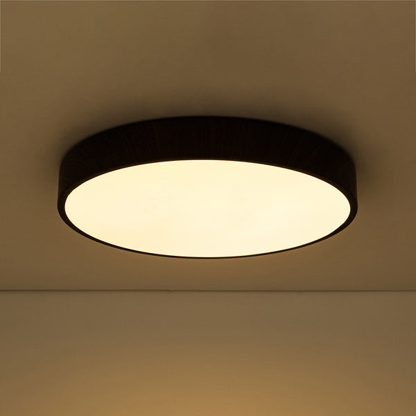 Nordic Faux Wood Grain 5CCT Dimmable LED Round Flush Mount