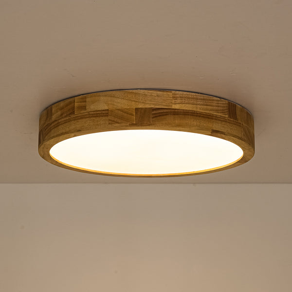 Scandinavia Wooden 5CCT Dimmable LED Round Flush Mount
