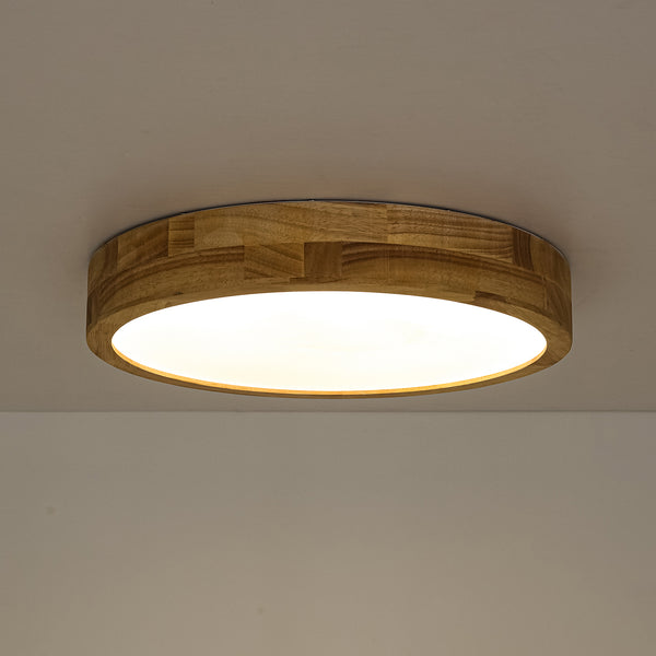 Scandinavia Wooden 5CCT Dimmable LED Round Flush Mount