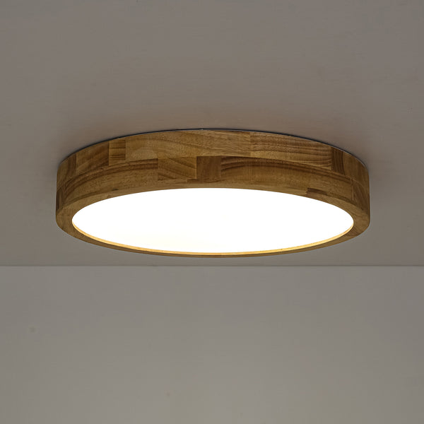 Scandinavia Wooden 5CCT Dimmable LED Round Flush Mount