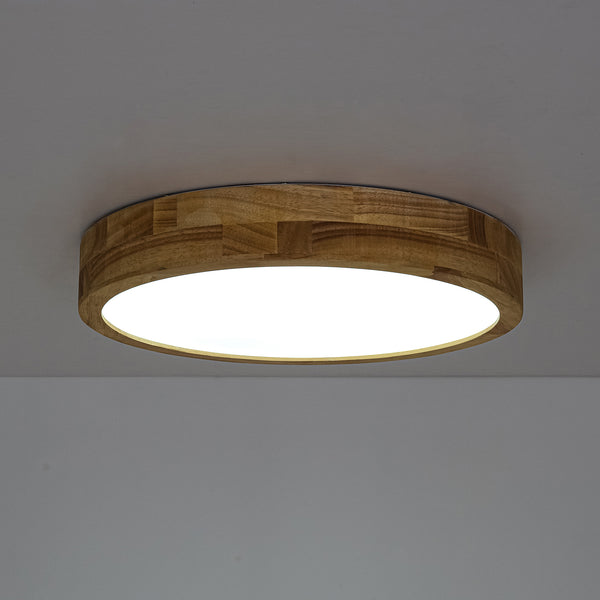 Scandinavia Wooden 5CCT Dimmable LED Round Flush Mount