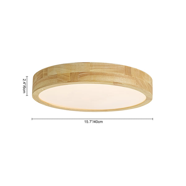 Scandinavia Wooden 5CCT Dimmable LED Round Flush Mount