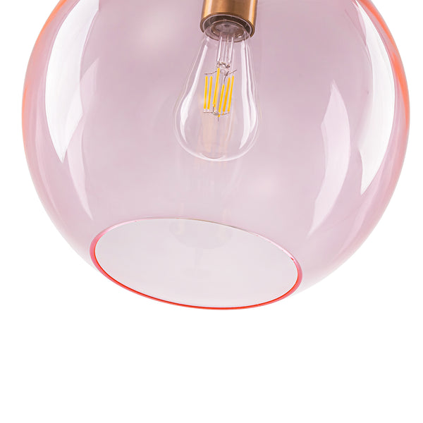 Sculptural Solid Colored Glass Globe Single Pendant