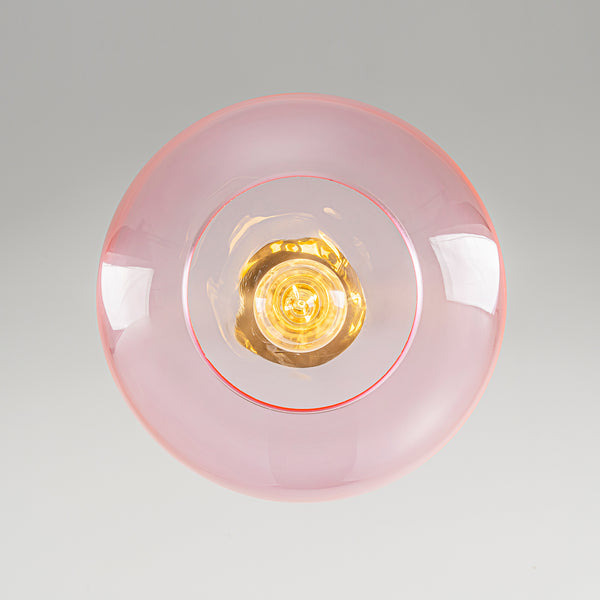 Sculptural Solid Colored Glass Globe Single Pendant