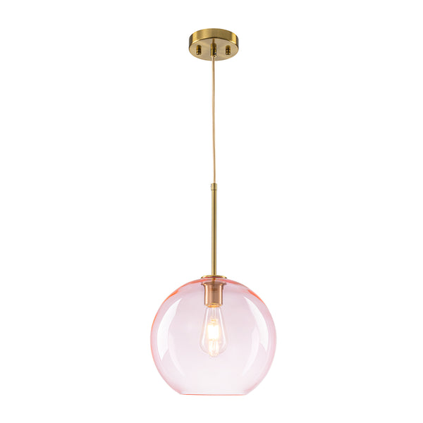 Sculptural Solid Colored Glass Globe Single Pendant