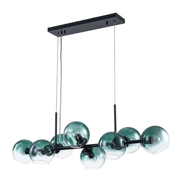 Sculptural 8-Light Staggered Gradient Glass Island Chandelier