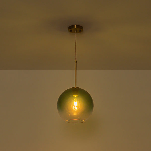 Sculptural Gradient Tinted Glass Globe Single Pendant