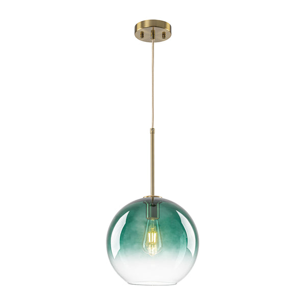 Sculptural Gradient Tinted Glass Globe Single Pendant