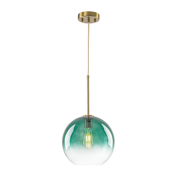 Sculptural Gradient Tinted Glass Globe Single Pendant