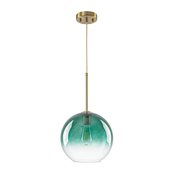 Sculptural Gradient Tinted Glass Globe Single Pendant