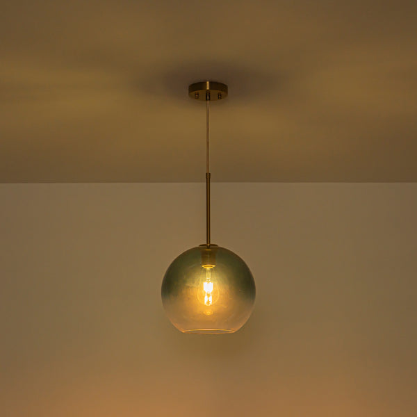 Sculptural Gradient Tinted Glass Globe Single Pendant