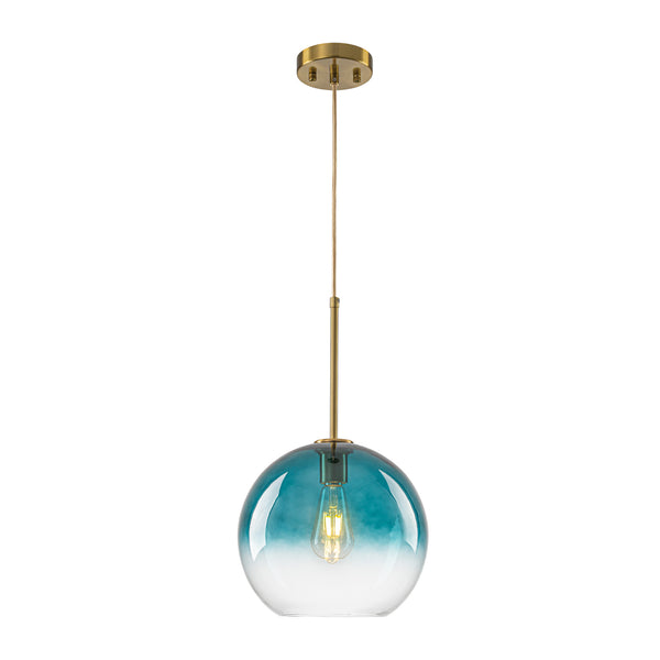 Sculptural Gradient Tinted Glass Globe Single Pendant