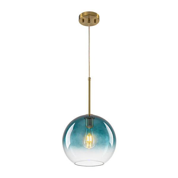 Sculptural Gradient Tinted Glass Globe Single Pendant