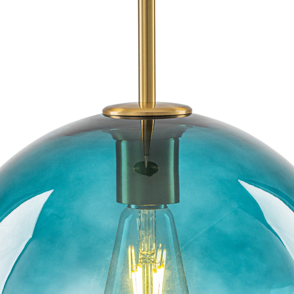 Sculptural Gradient Tinted Glass Globe Single Pendant