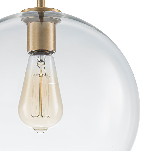 Sculptural Solid Colored Glass Globe Single Pendant
